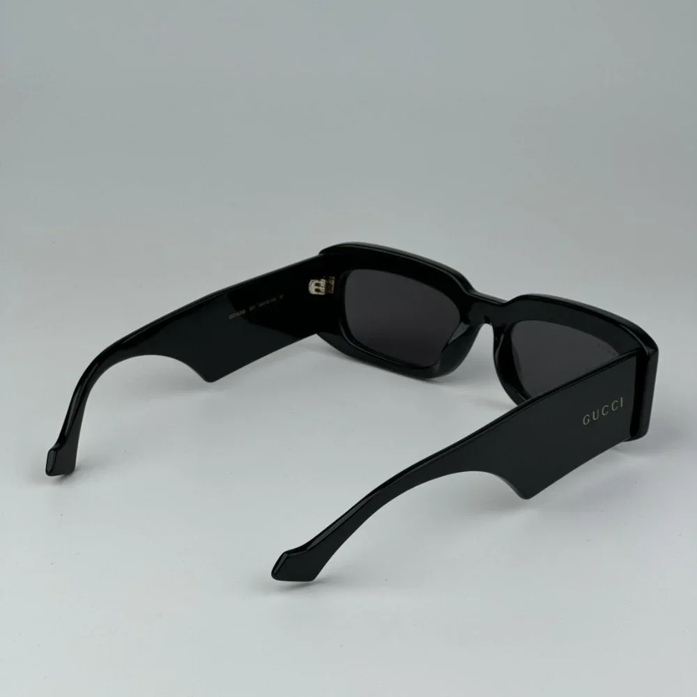 Gucci GG1426S 001 BRAND NEW Sunglasses Black Grey Unisex Rectangle